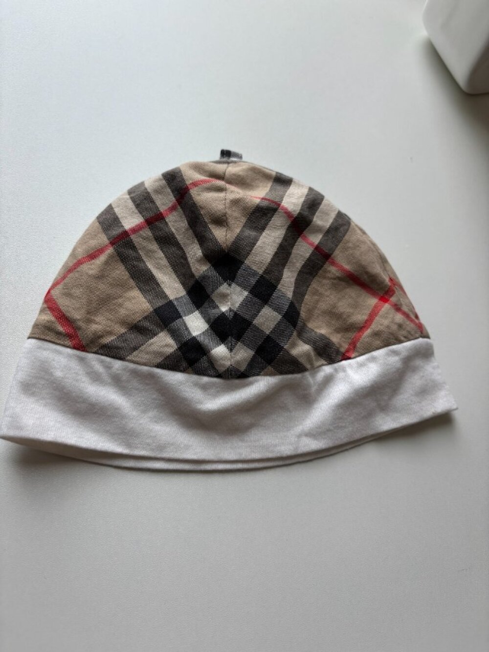 Burberry Baby Beanie Beige Checkered Pattern Size 44?